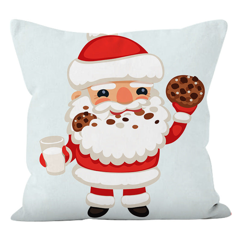 Christmas Santa Pillow Cover for Festive Sofa Decor