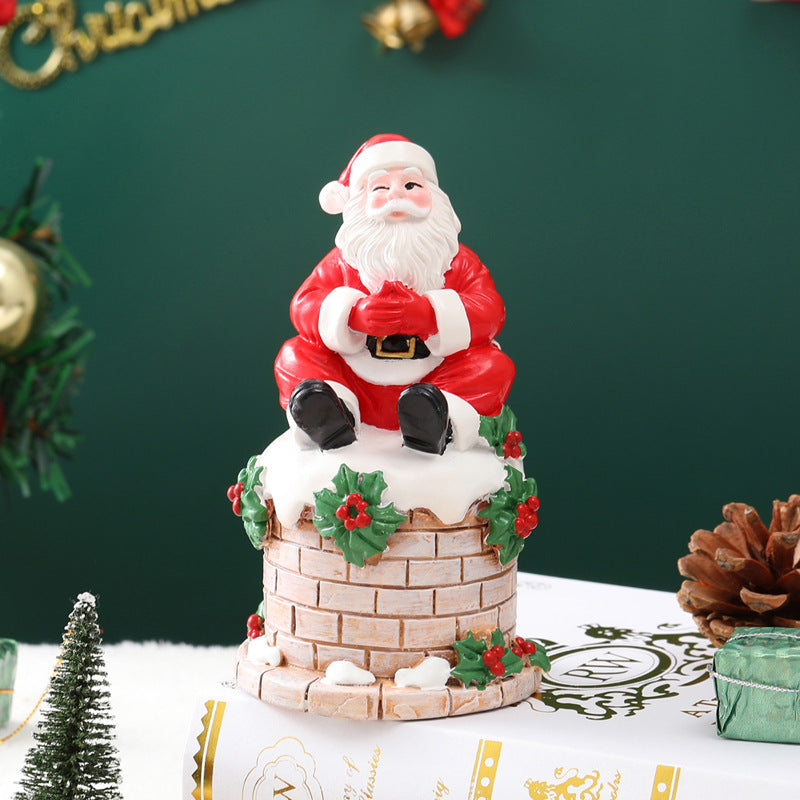 Santa Chimney Christmas Ornament for Festive Tables