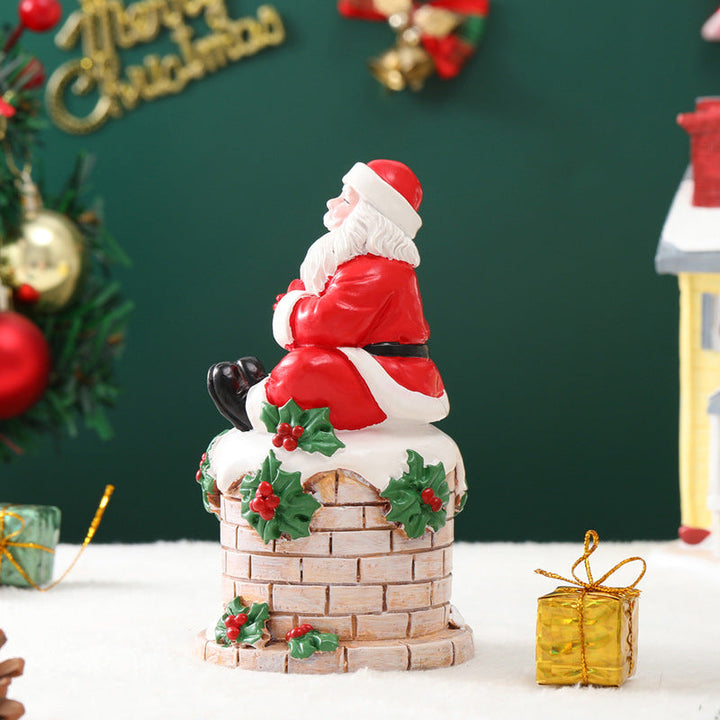 Santa Chimney Christmas Ornament for Festive Tables
