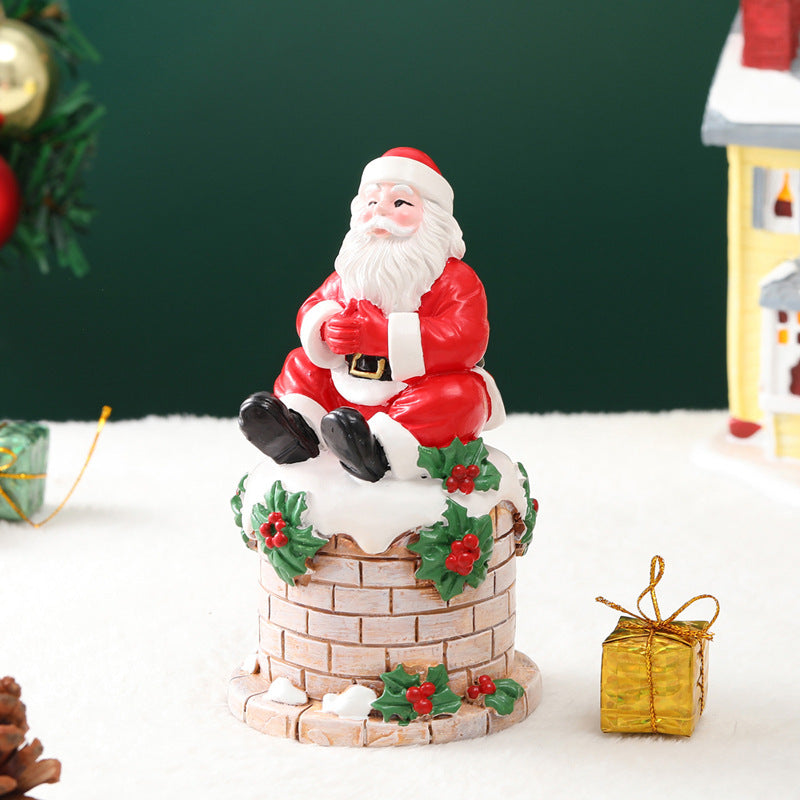 Santa Chimney Christmas Ornament for Festive Tables