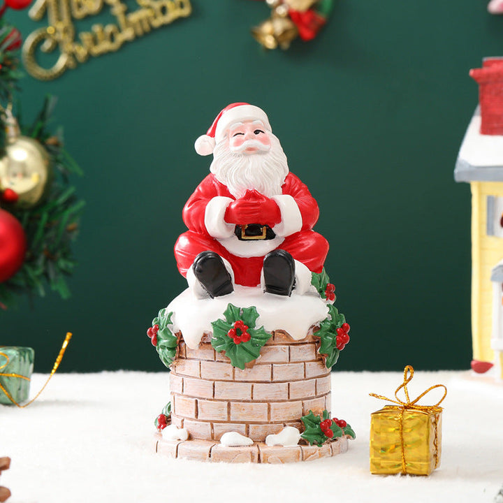 Santa Chimney Christmas Ornament for Festive Tables