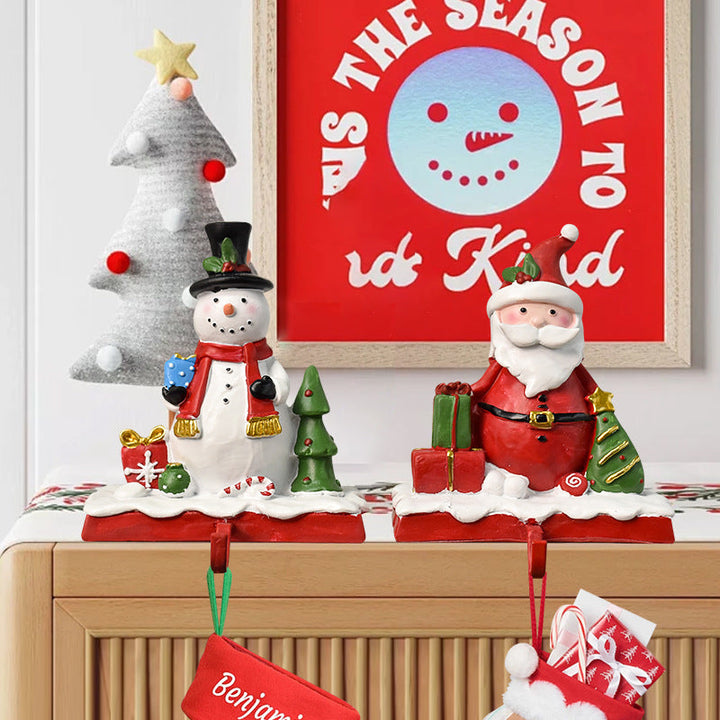 Santa Stocking Holder for Festive Christmas Mantels
