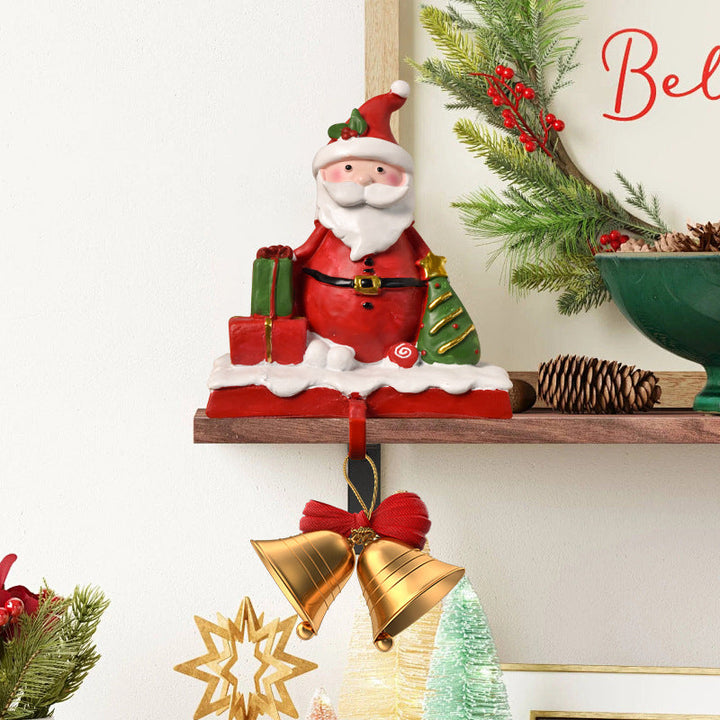 Santa Stocking Holder for Festive Christmas Mantels