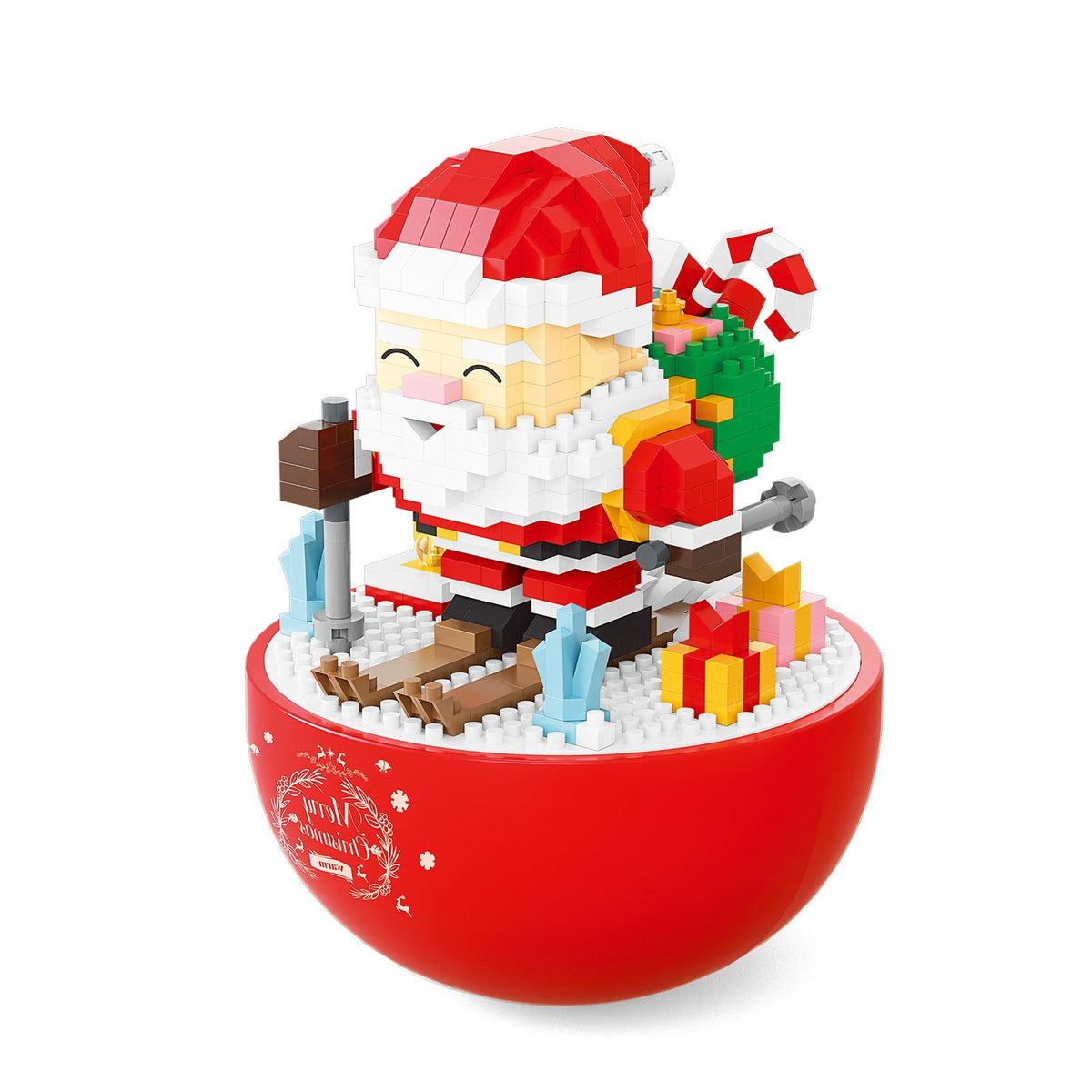 Santa Tumbler Ornament for Playful Christmas Decor