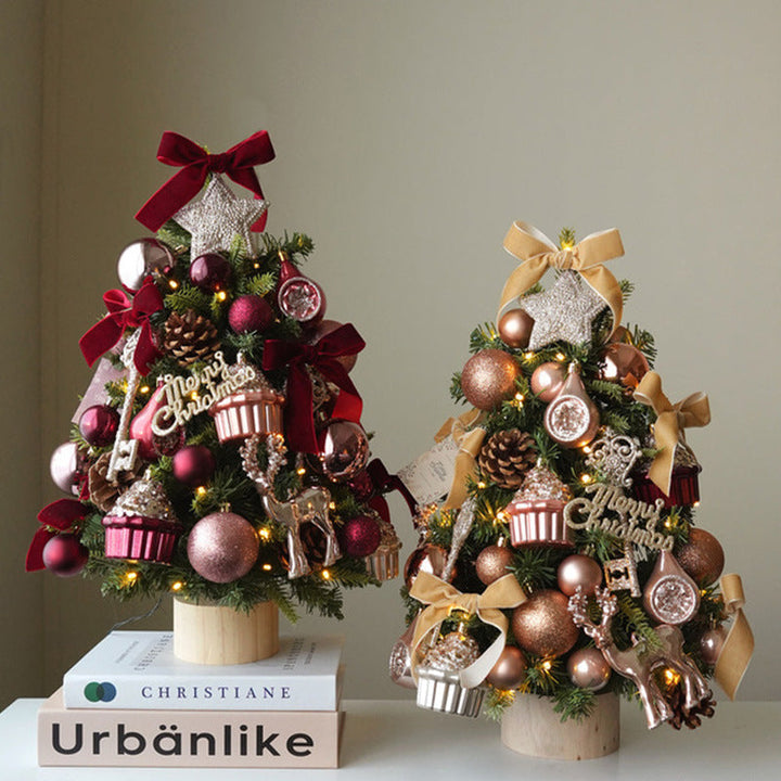 Mini Christmas Tree Decoration With Warm LED Lights