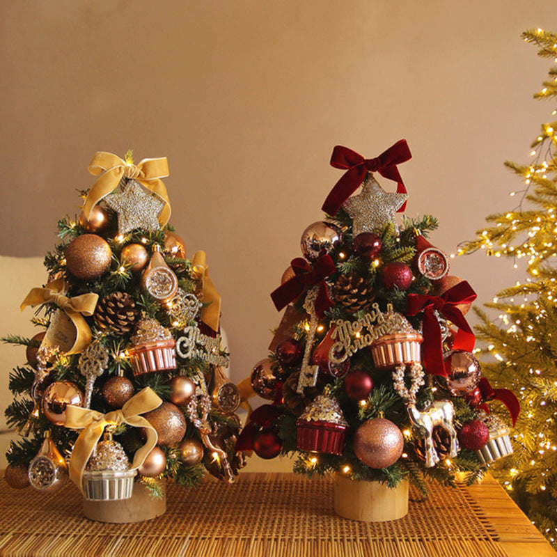 Mini Christmas Tree Decoration With Warm LED Lights