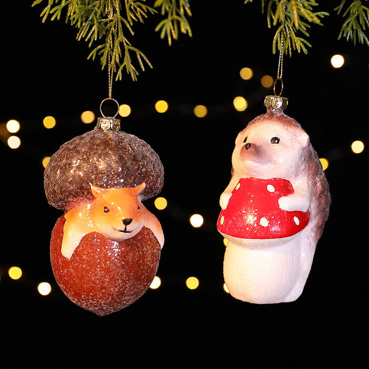 Christmas Tree Ornaments – Glitter Fox & Hedgehog