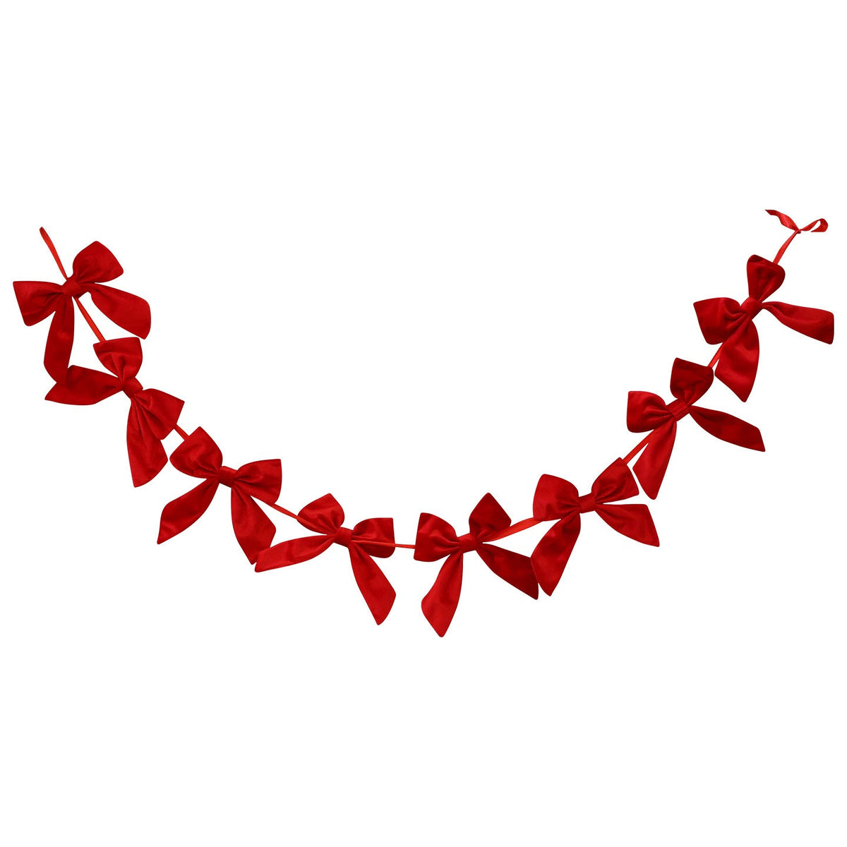 Christmas Bow Garland for Classic Red Tree and Mantel Decor