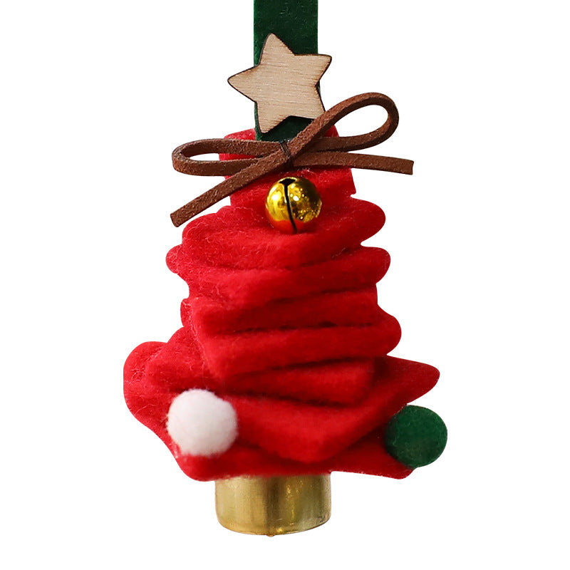 Mini Felt Christmas Tree Ornaments with Jingle Bells