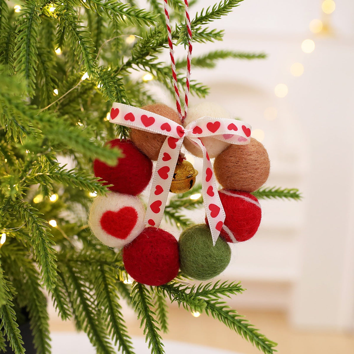 Felt Christmas Wreath Ornament Cozy Holiday Tree Decor