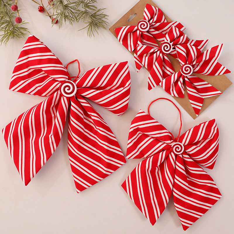 Christmas Tree Bow Decoration – Candy Cane Stripes