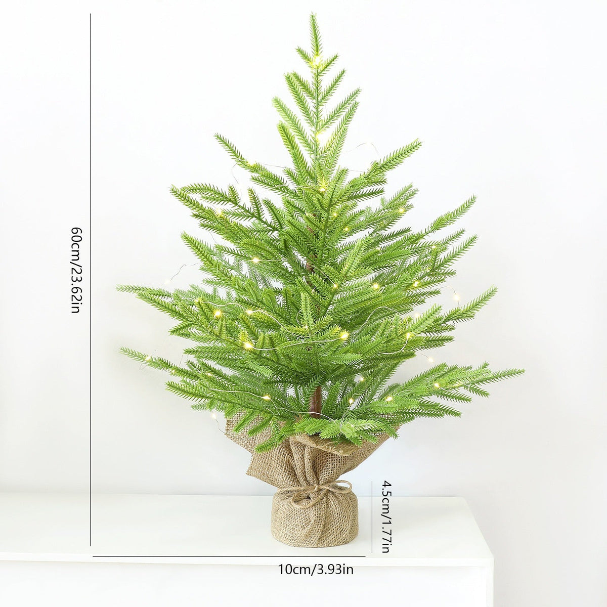 60cm PE Desktop Christmas Tree for Hotel & Retail Display