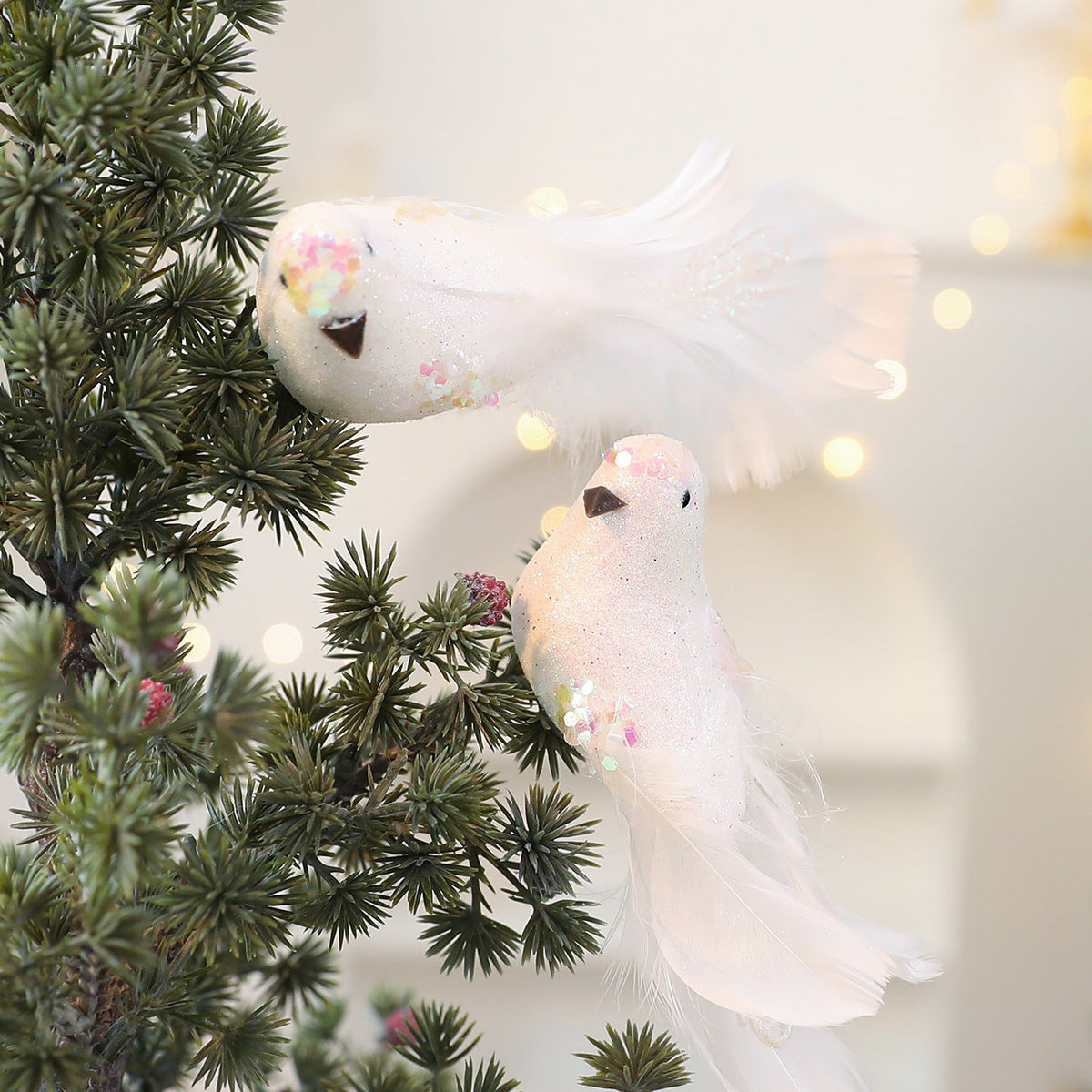Clip-On Bird Ornaments For Sparkling Holiday Trees