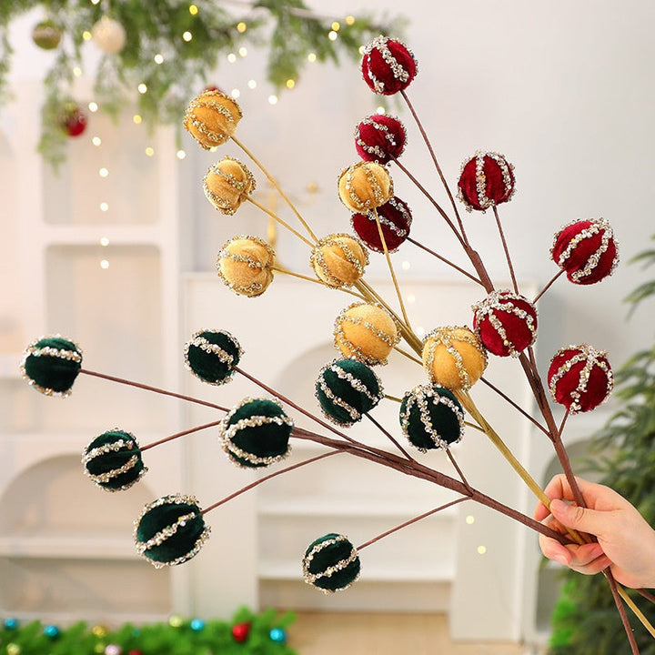 Velvet Christmas Ball Branches for Elegant Holiday Decor