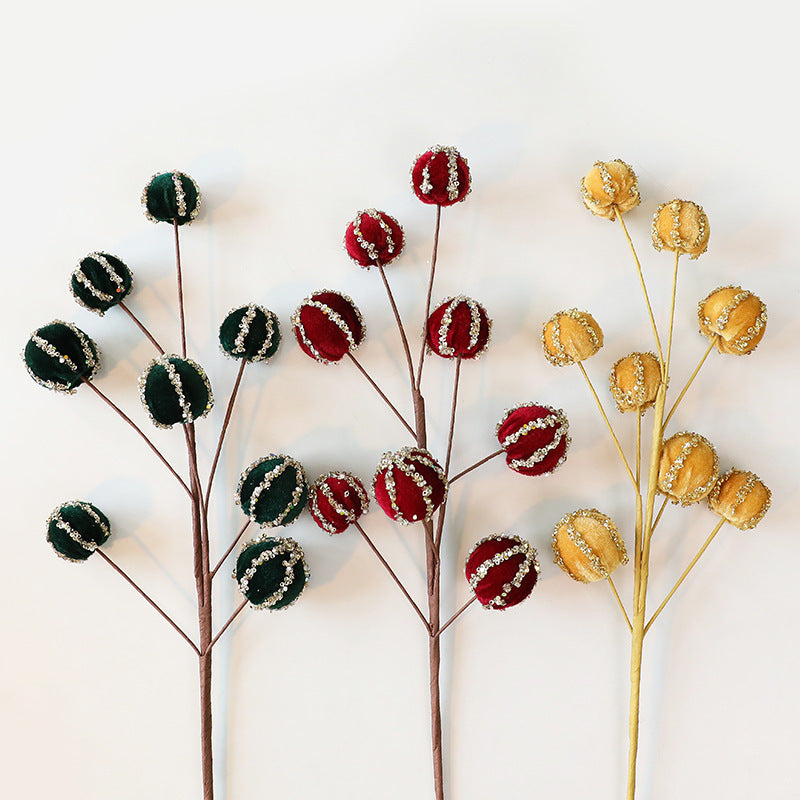Velvet Christmas Ball Branches for Elegant Holiday Decor