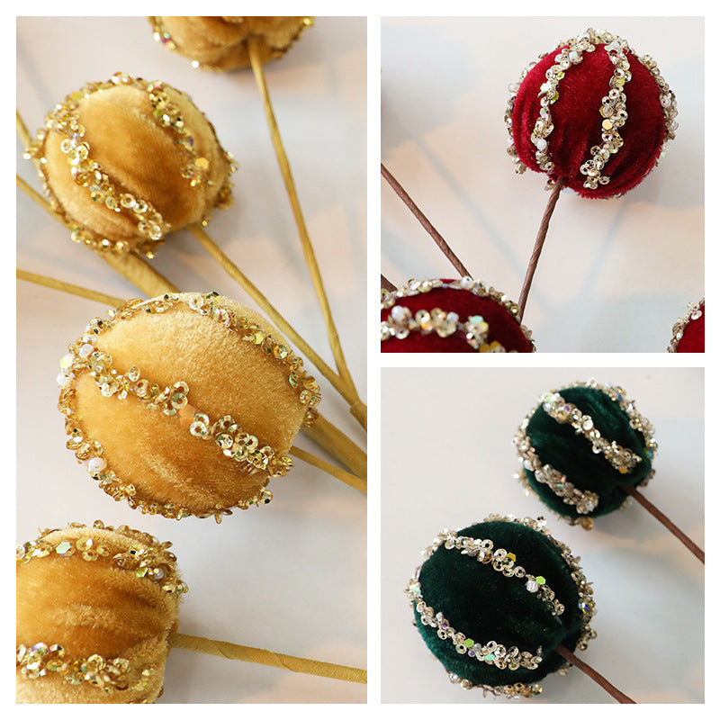 Velvet Christmas Ball Branches for Elegant Holiday Decor