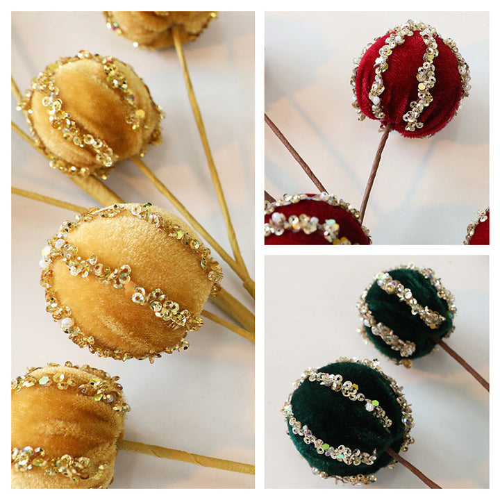Velvet Christmas Ball Branches for Elegant Holiday Decor