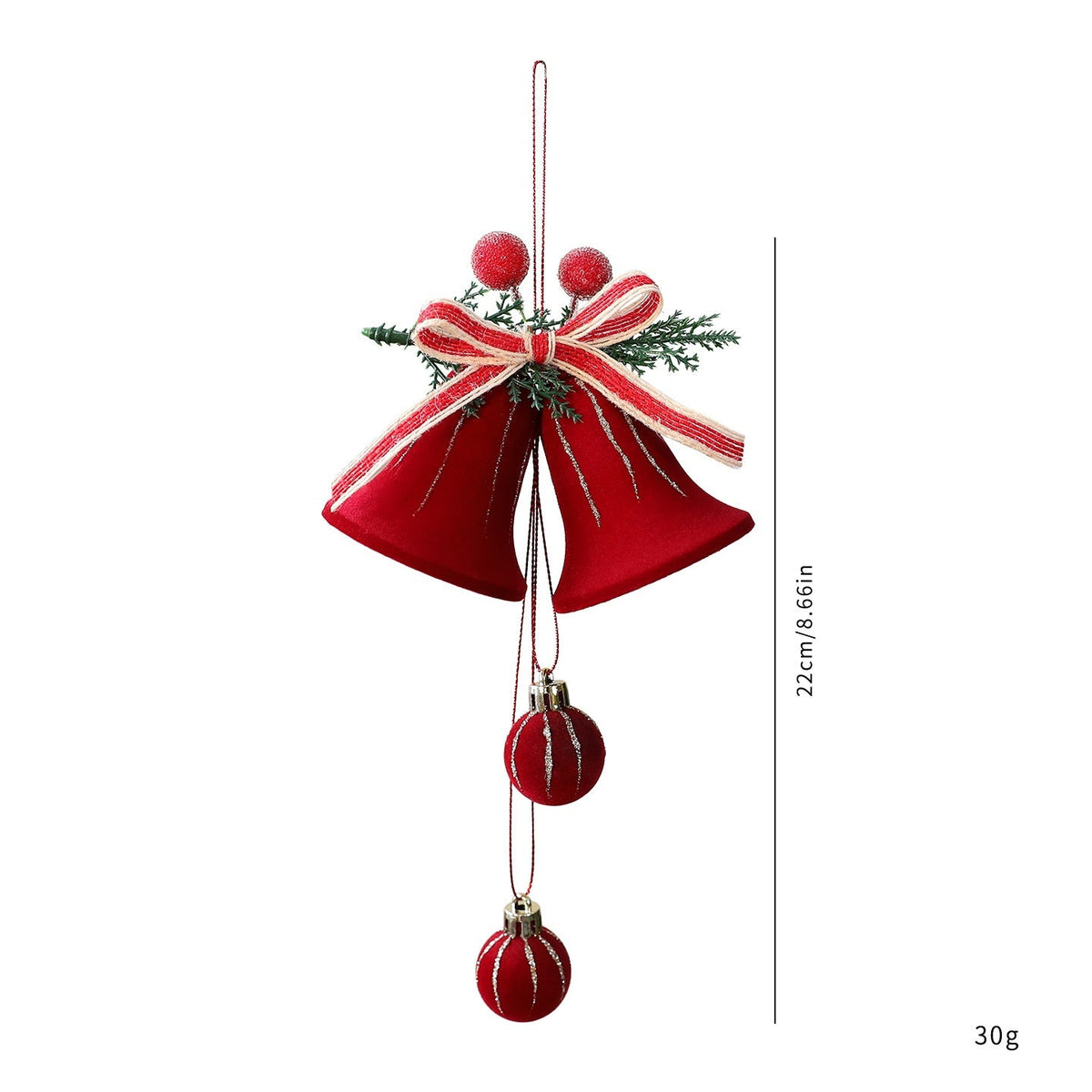 Velvet Christmas Bell Ornaments for Festive Holiday Decor