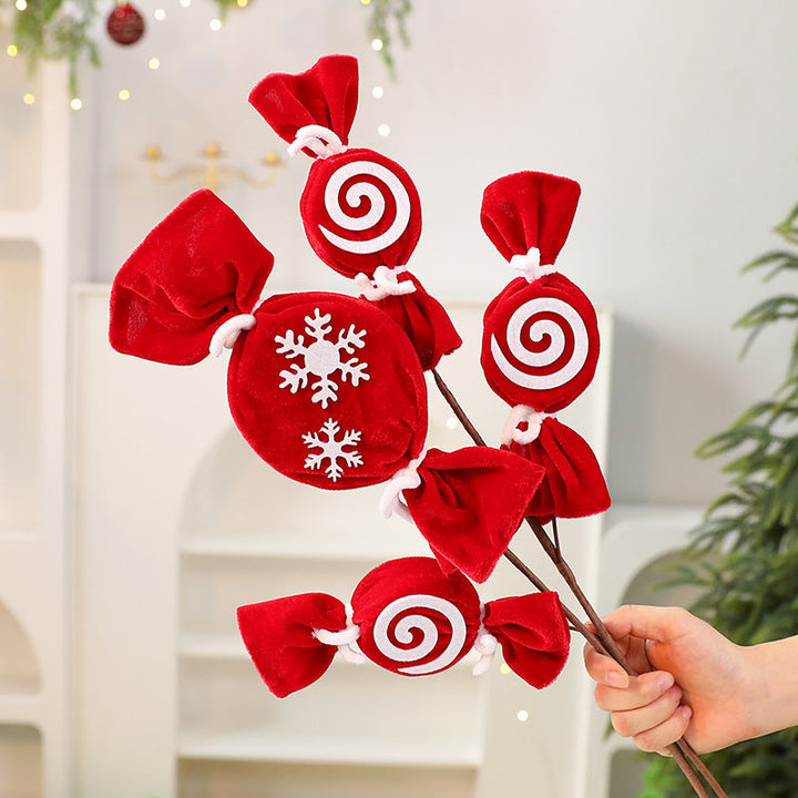 Christmas Candy Cane Decorations – Plush Tree Accents