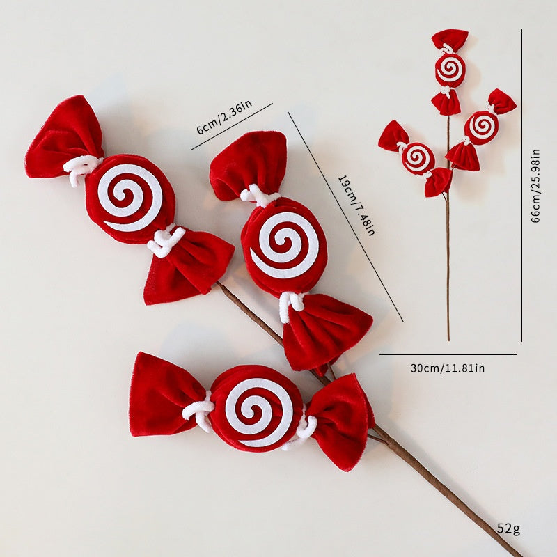Christmas Candy Cane Decorations – Plush Tree Accents