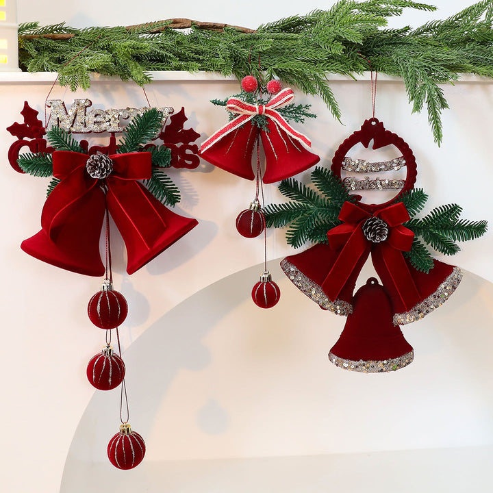 Velvet Christmas Bell Ornament for Nordic Holiday Decor