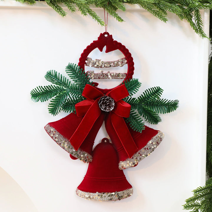 Velvet Christmas Bell Ornament for Nordic Holiday Decor