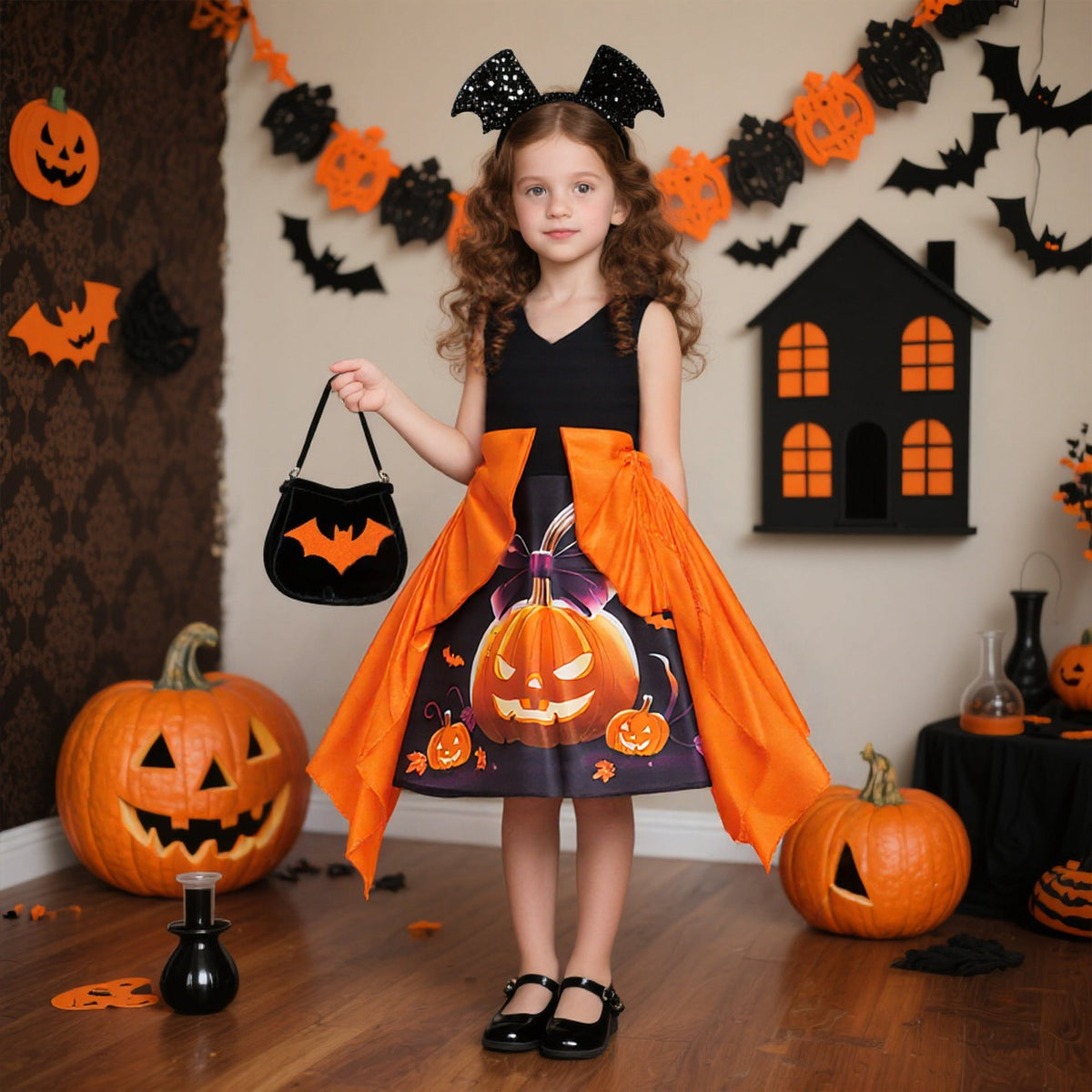 Halloween Butterfly Dress for Girls | Satin Partywear
