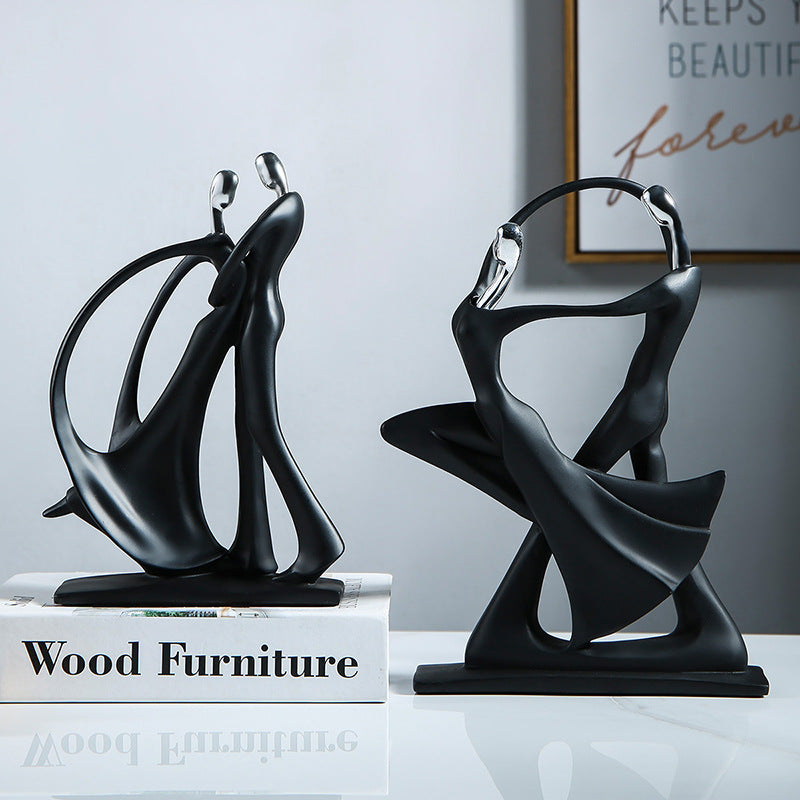 Abstract Black Sculpture for Modern Minimalist Home Decor