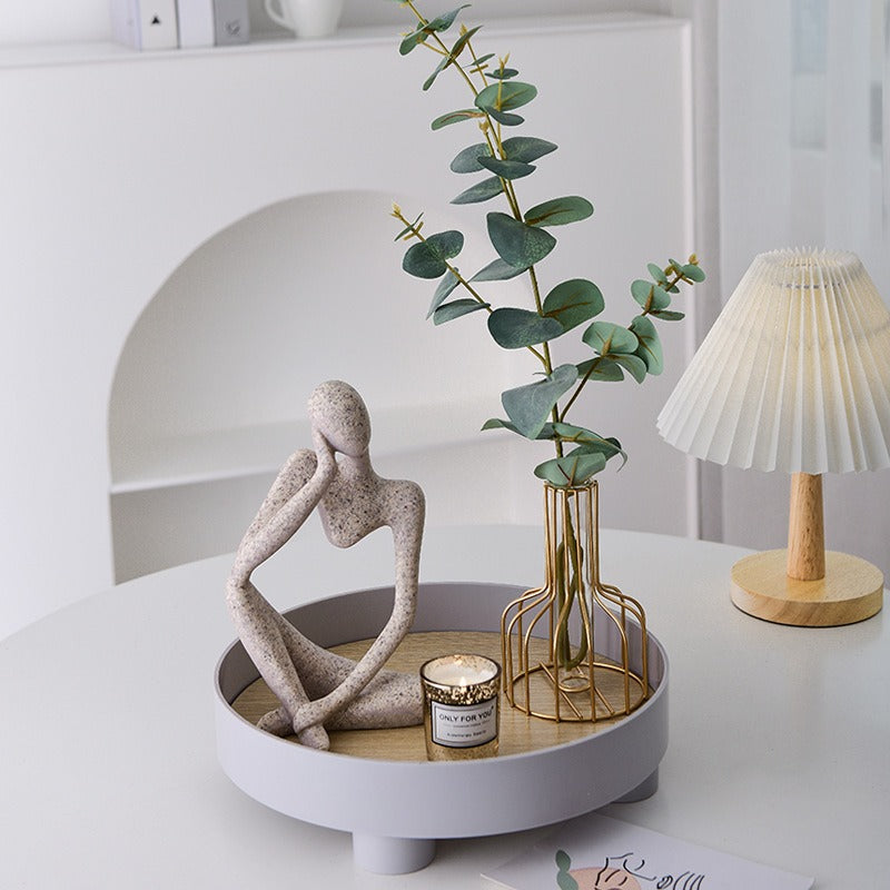 Sandstone Thinker Sculpture Decor for Scandinavian Shelves