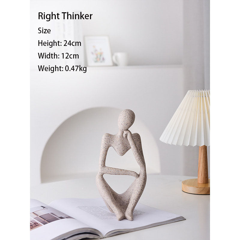Sandstone Thinker Sculpture Decor for Scandinavian Shelves