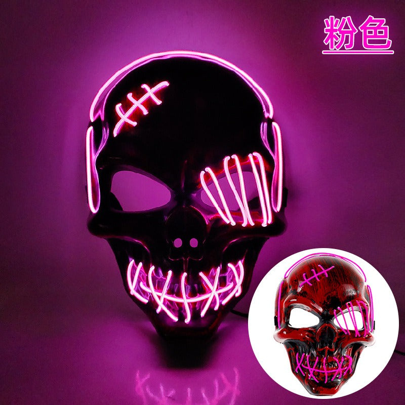 LED Pirate Skull Mask for Glowing Halloween Costumes