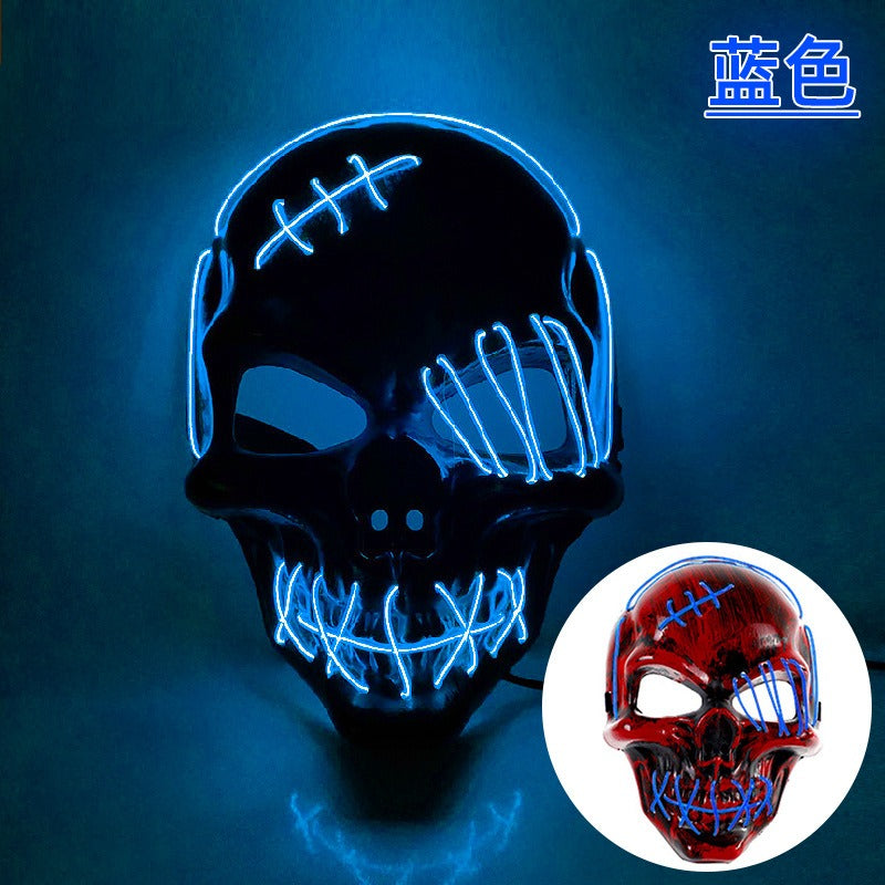LED Pirate Skull Mask for Glowing Halloween Costumes