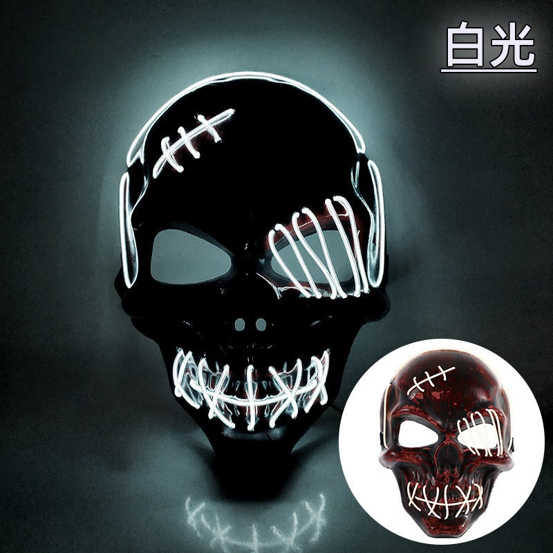 LED Pirate Skull Mask for Glowing Halloween Costumes