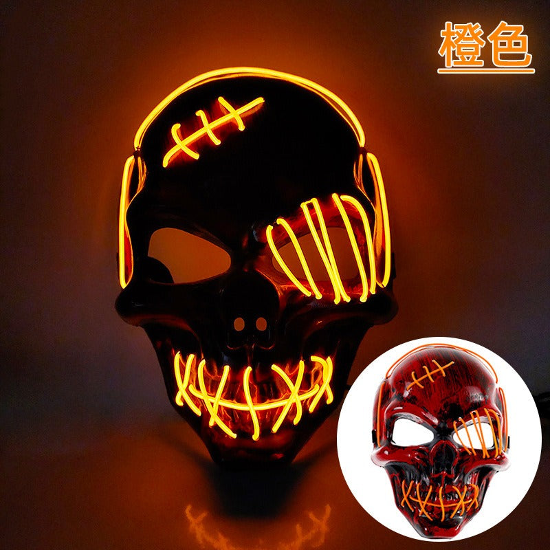 LED Pirate Skull Mask for Glowing Halloween Costumes