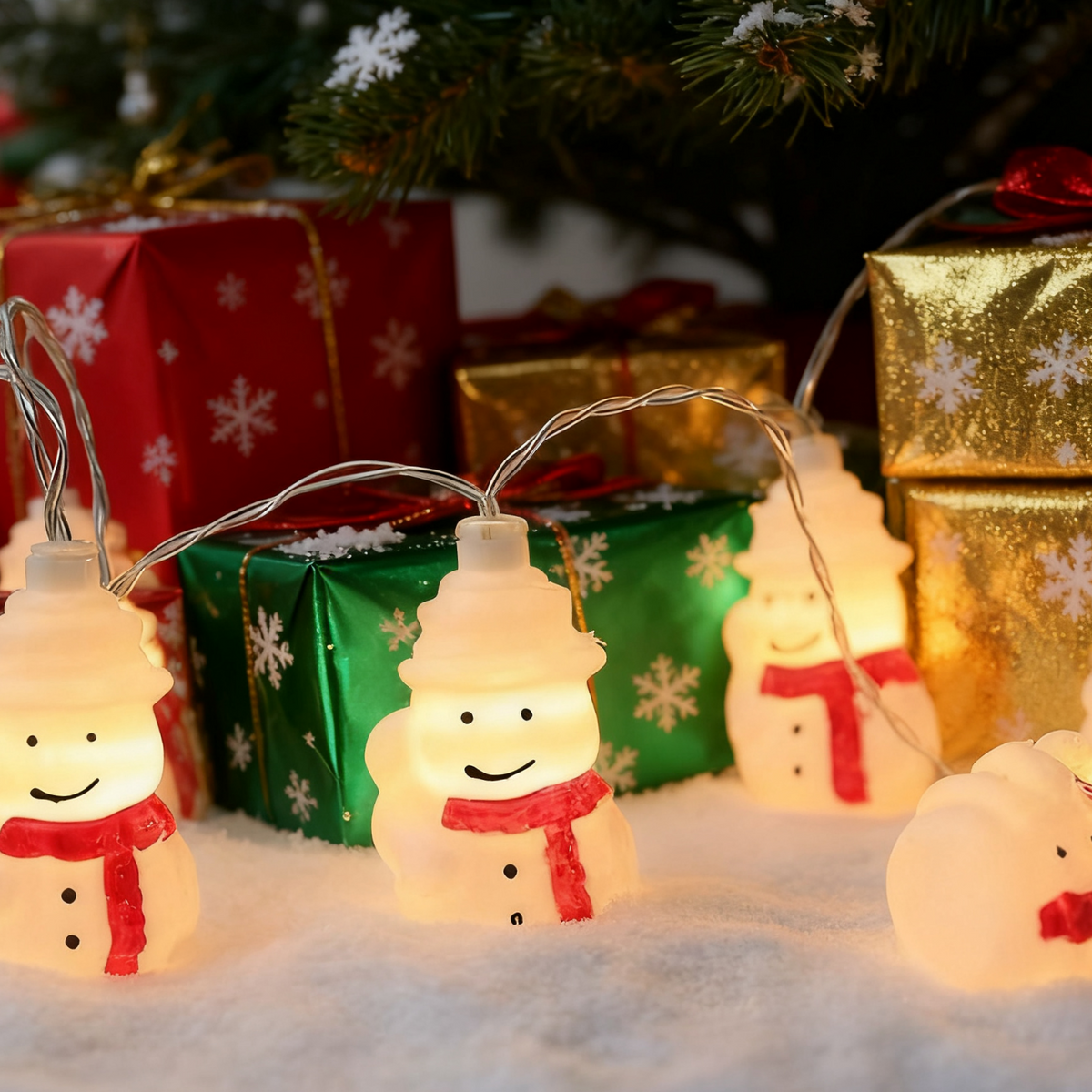 Colorful Ski Snowman Christmas LED String Lights for Trees
