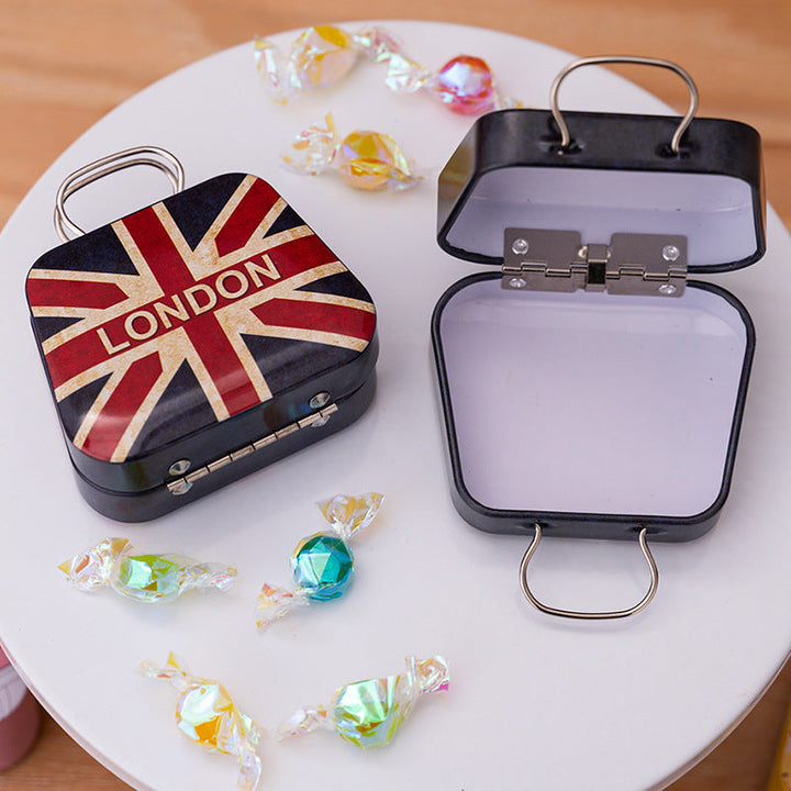 Vintage Decorative Tin Carry Case for Party Storage