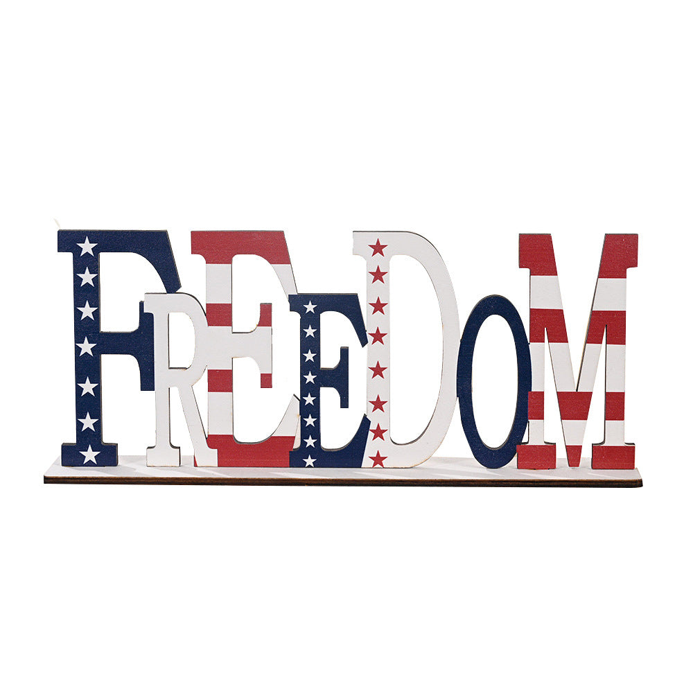 4th of July Wooden Letters Patriotic Tabletop Decor