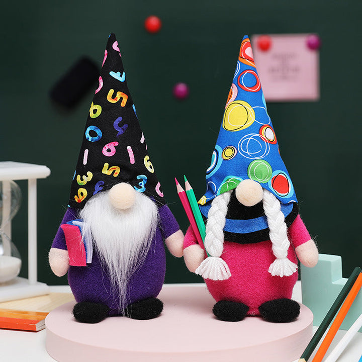 School Gnome Pair: Colorful Back-to-School Desk Decor