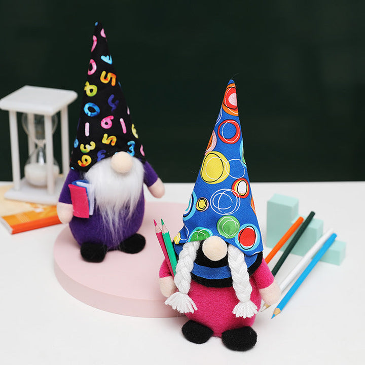 School Gnome Pair: Colorful Back-to-School Desk Decor