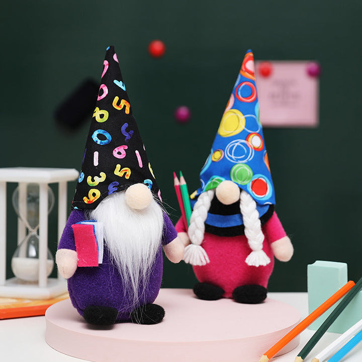 School Gnome Pair: Colorful Back-to-School Desk Decor