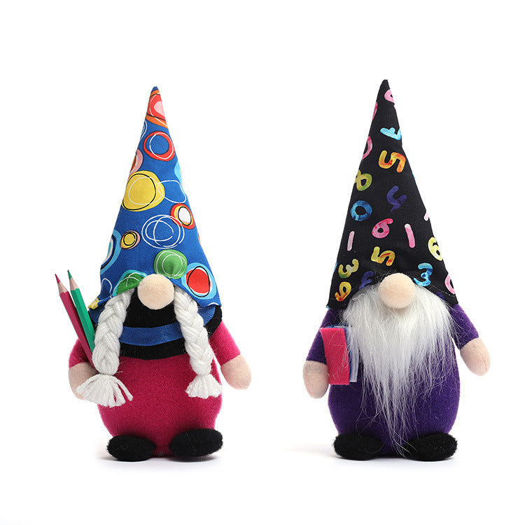 School Gnome Pair: Colorful Back-to-School Desk Decor