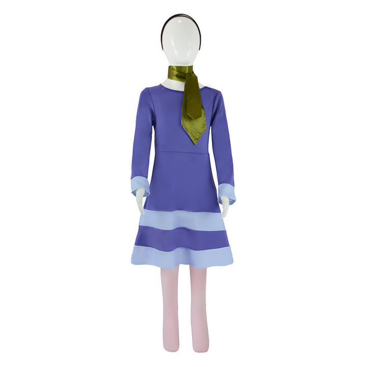 Daphne-Inspired Kids Cosplay Costume Purple Dress Set