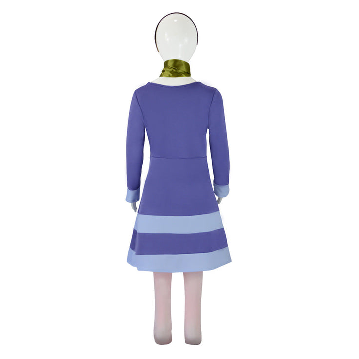 Daphne-Inspired Kids Cosplay Costume Purple Dress Set