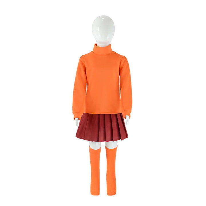 Velma Cosplay Costume, Complete Halloween Outfit Set