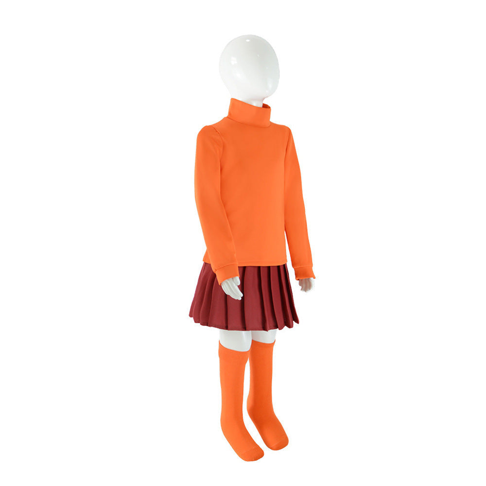 Velma Cosplay Costume, Complete Halloween Outfit Set