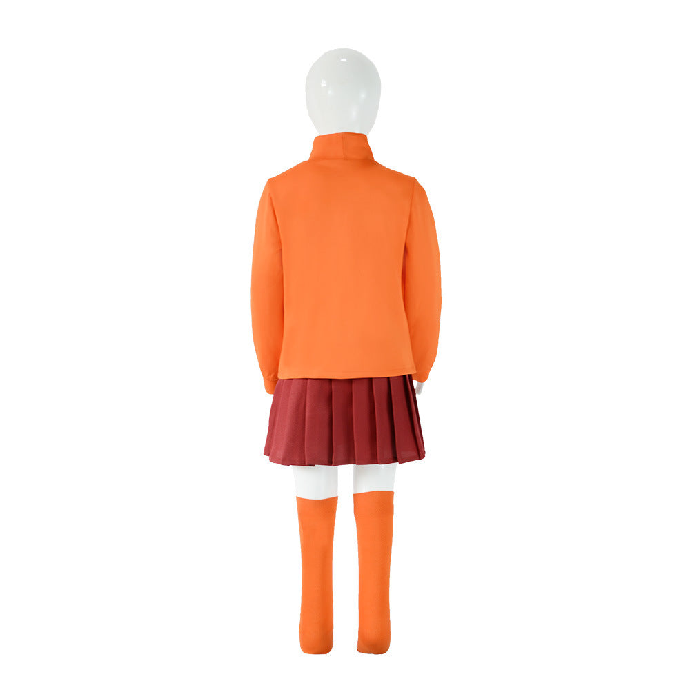 Velma Cosplay Costume, Complete Halloween Outfit Set