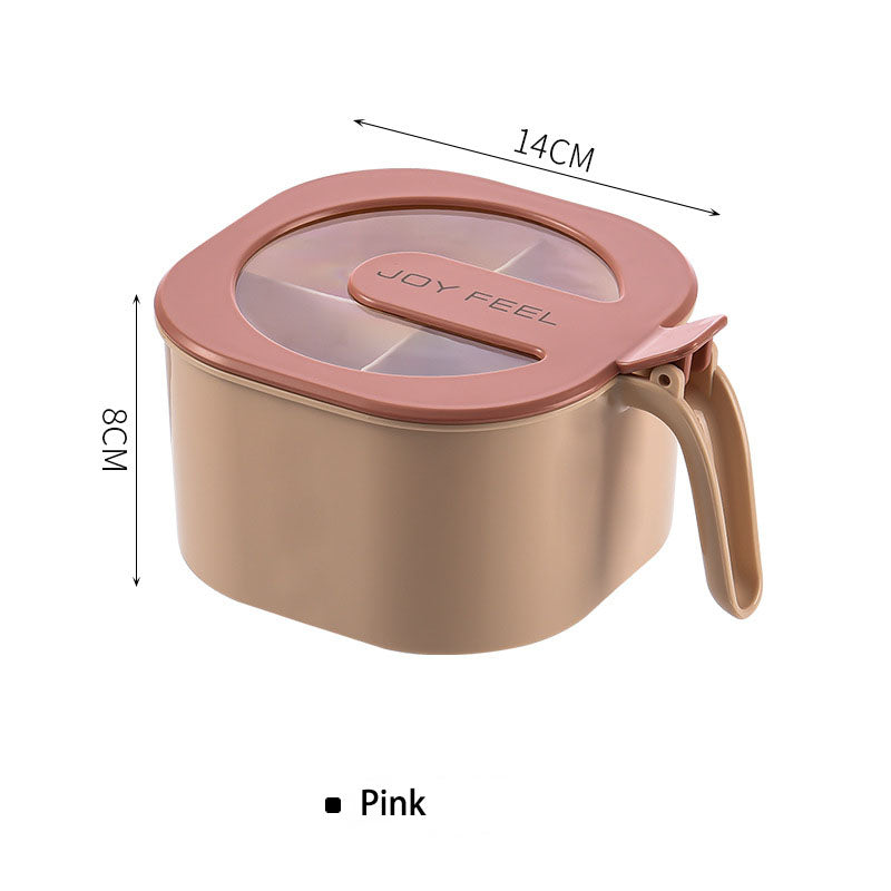 Four-Compartment Seasoning Box With Clear Lid and Spoons