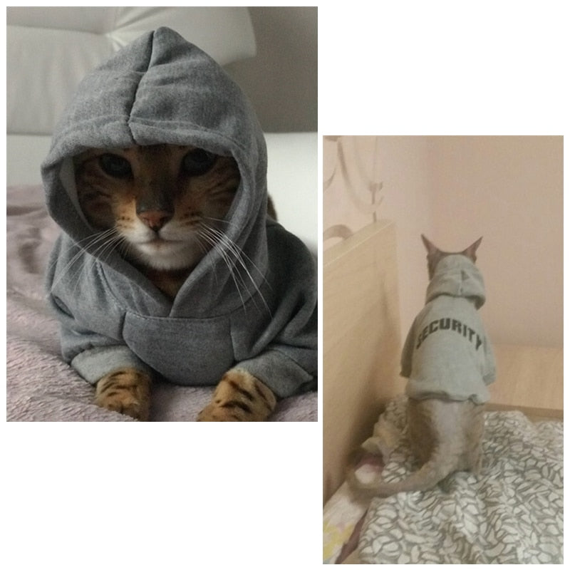 Warm Fleece Cat Hoodie with Hood for Cold Winter Days