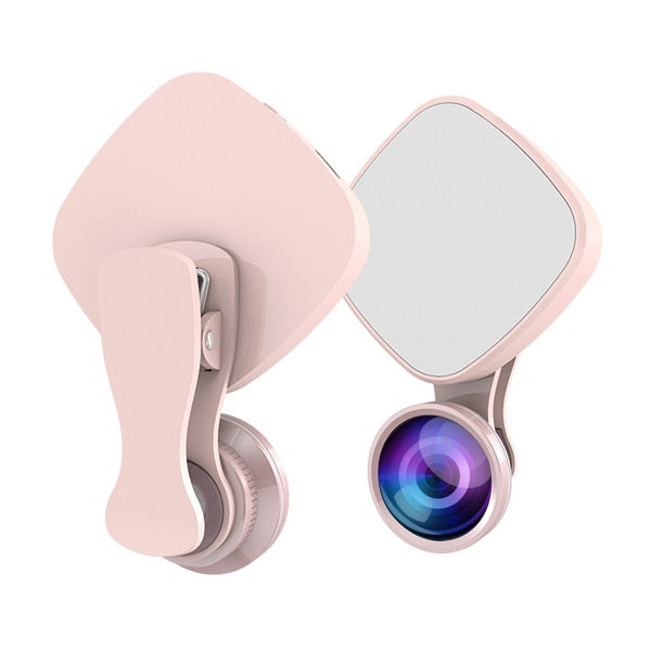 Phone Selfie Ring Light with Macro, Fisheye & Wide Lens