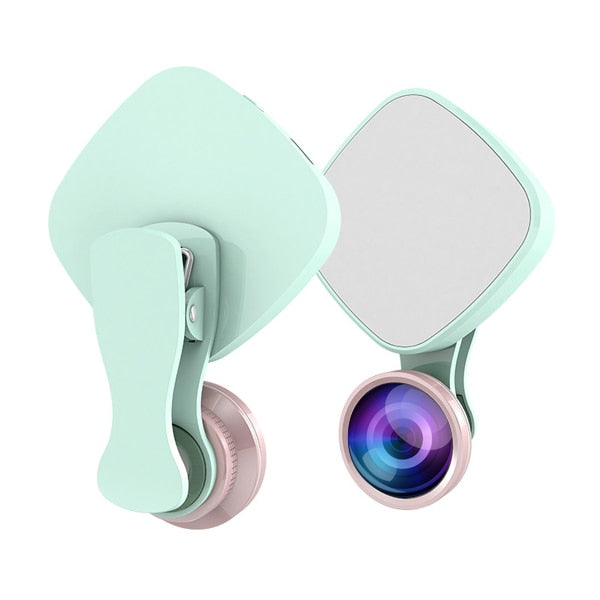 Phone Selfie Ring Light with Macro, Fisheye & Wide Lens